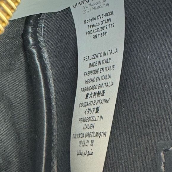 VERSACE Grained Calfskin 90's Logo Belt Bag Black - Picture 11 of 13